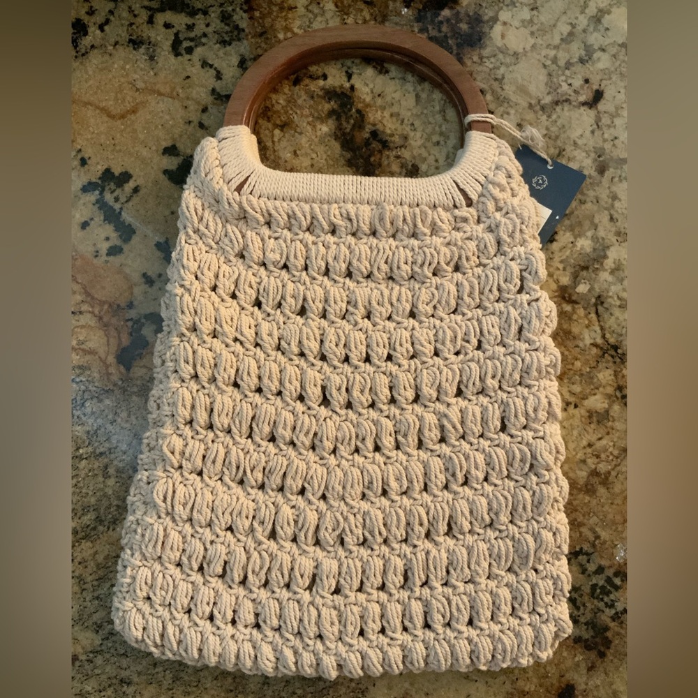 Elegant Cream Macrame Women's Tote Bag by Universal Thread